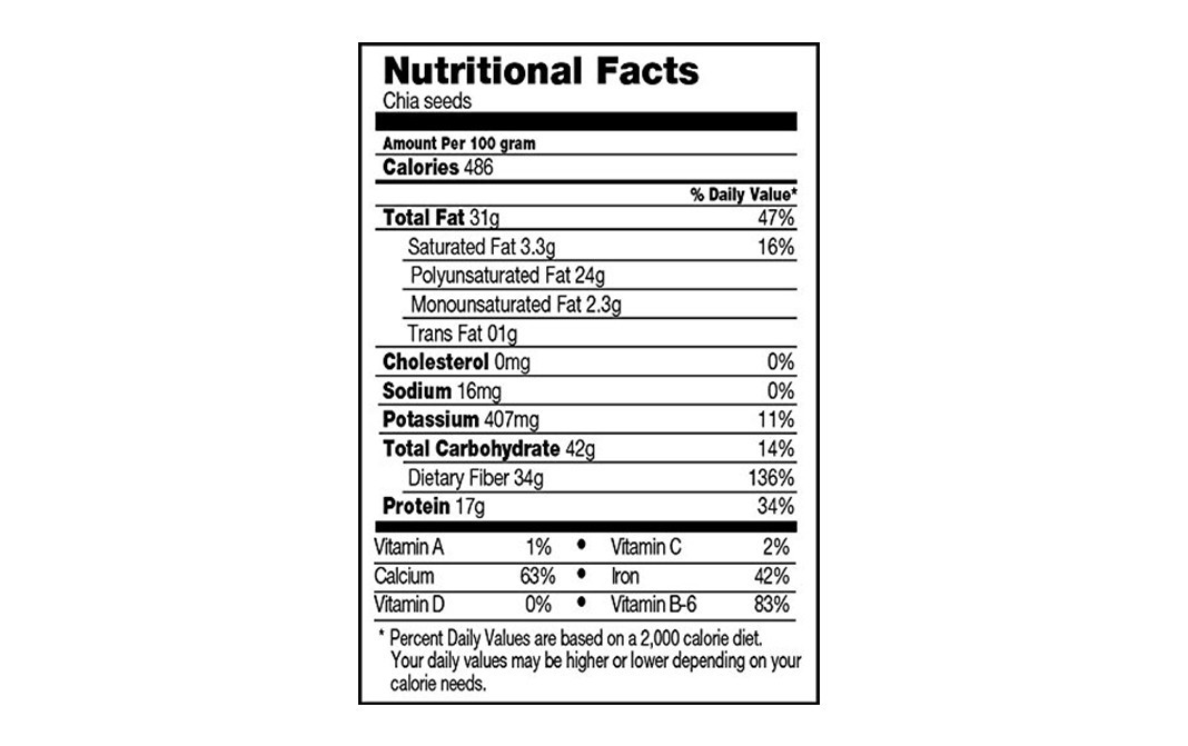 Proagri Chia Seeds White    Tin  150 grams